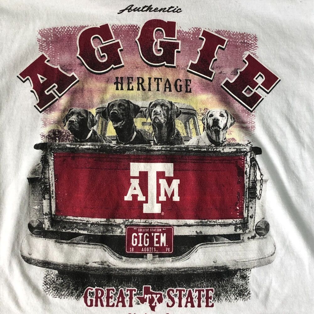 Texas A&M Aggies Cutoff Tshirt Womens White Red Medium Great State University